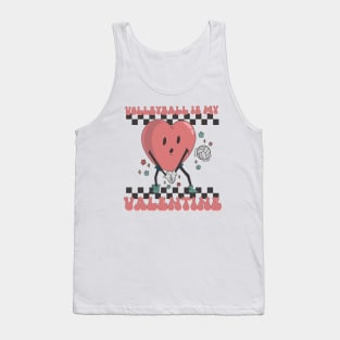 Retro Volleyball Valentines Day shirt, Volleyball Is My Valentine, Volleyball Heart Player Tank Top